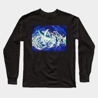 Humpback Whale Swimming Long Sleeve T-Shirt